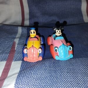 Vintage Disney Mickey and Donald Colorful Toy Cars
